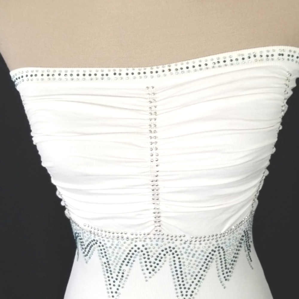 F & F Strapless Ruched top White One size